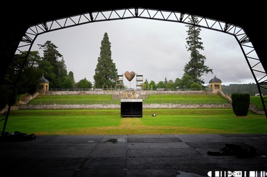 View from the main stage, there will probably be more of an audience on Friday the 8th. 
